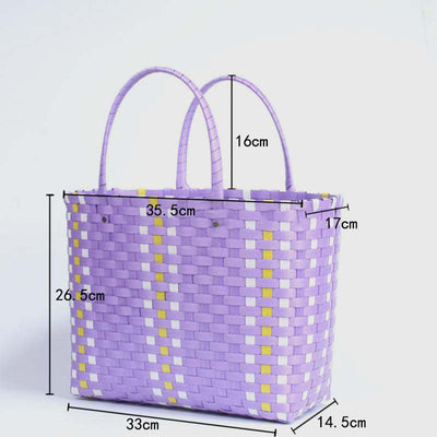 Large Capacity Weave Tote Bag Water&Tear-Resist Storage Handbags Beach Bag