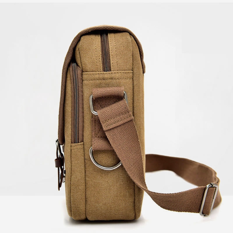 Messenger Bag For Men Retro Canvas Business Crossbody Shoulder Bag