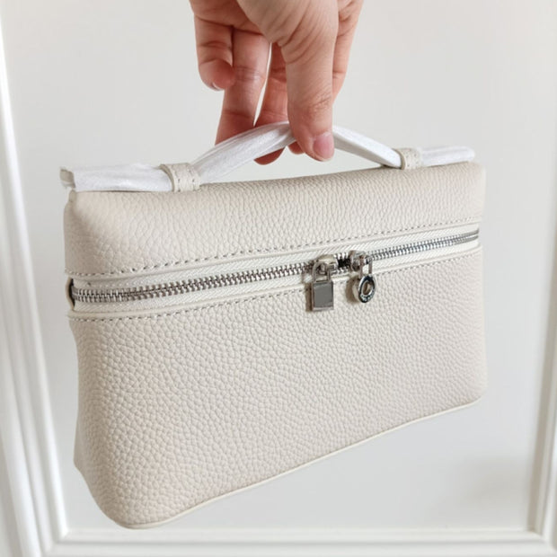 Pebble Grain Leather Handbag Elegant Slim Underarm Bag For Women