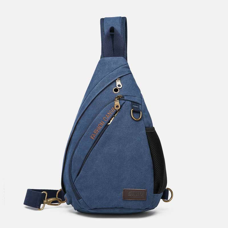 Canvas Chest Bag Men Minimalist Travel Large Sling Bag