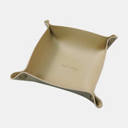 Leather Valet Tray Premium Catchall Trays Soft Foldable Table Desk Organizer
