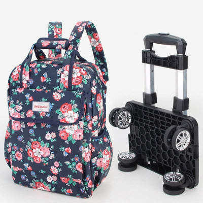 20inch Detachable Rolling Backpack Portable Travel Shopping Daypack