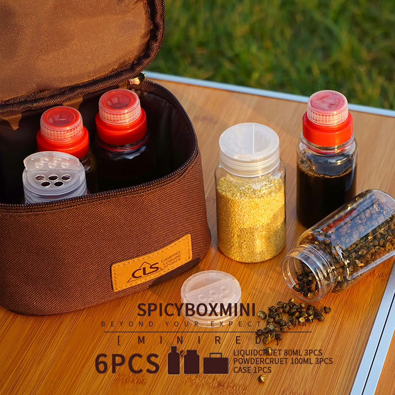 Storage Bag For Outdoor Camping BBQ Mini Spice Bottle Set