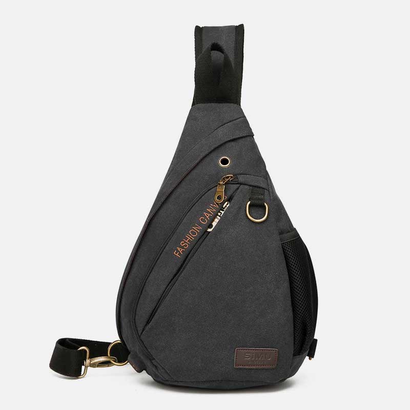 Canvas Chest Bag Men Minimalist Travel Large Sling Bag