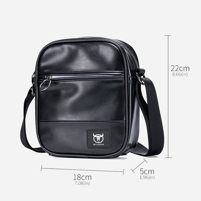 Crossbody Bag for Men Trendy Simple Waterproof PU Shoulder Bag