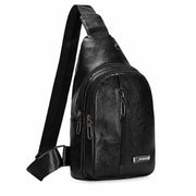 Leather Crossbody Sling Bag Backpack with Adjustable Strap for Outdoor Travel