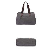 Triple Compartment Canvas Totes Handbag Multifunction Casual Crossbody Shoulder Purse