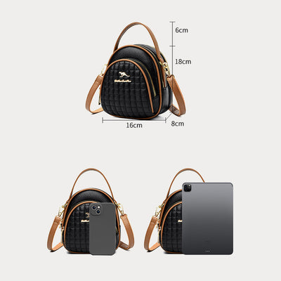 Triple Compartment Phone Bag For Women Commuter Minimalist Crossbody Bag