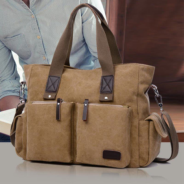 Laptop Tote Bag for Men Women Casual Canvas Work Handbag Purse