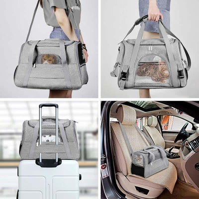 Soft Pet Carrier Airline Aprroved Soft-Sided Pet Travel Carrying Handbag