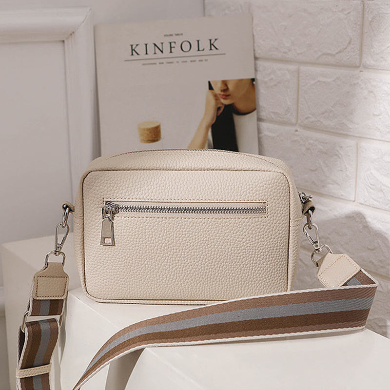 Wide Detachable Strap Shoulder For Women Faux Leather Crossbody Bag