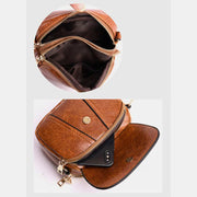 Triple Zip Small Crossbody Bag Leather Handbag Shoulder Purses for Women