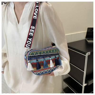 Tassel Bag For Women Classic Ethnic Crossbody Day Bag