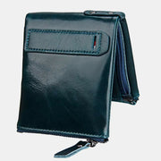 Large Capacity Leather Wallet RFID Blocking Bifold Flip Mens Wallet