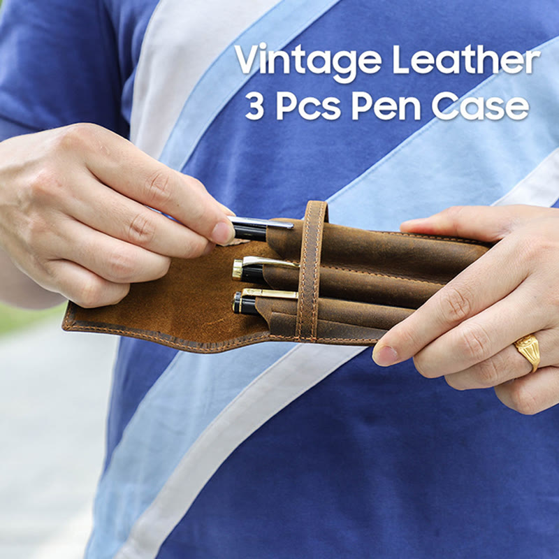 Pencil Case For Business Vintage Creative Leather Pen Case