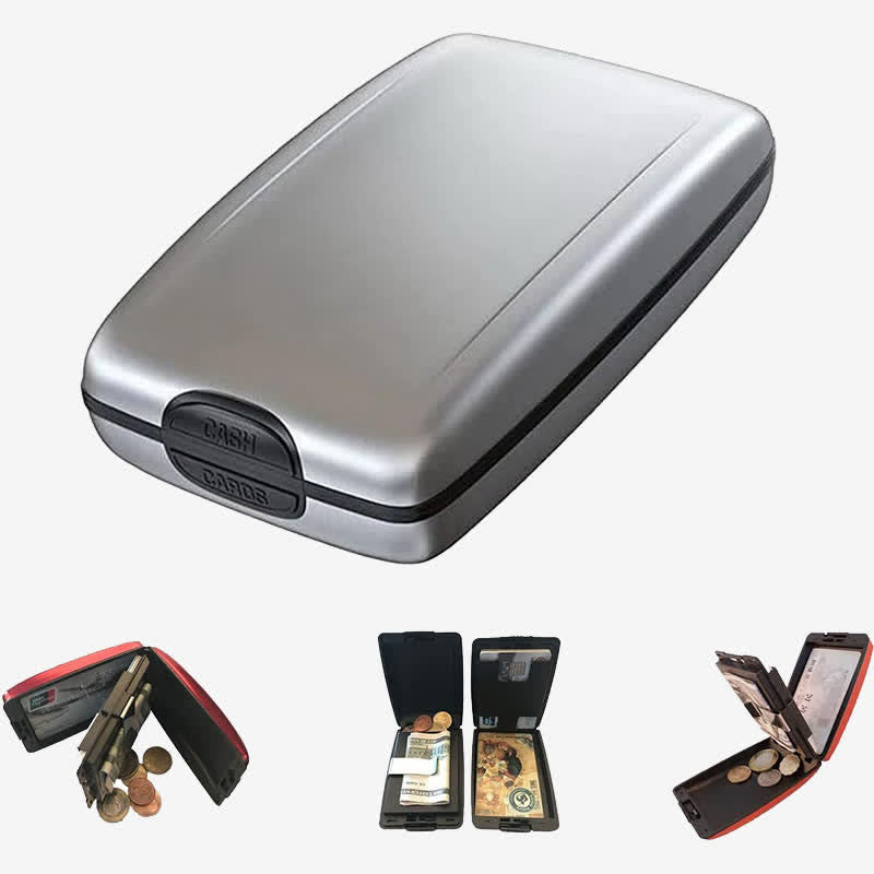 RFID Blocking Aluminum Alloy Wallet Case Card Holder Money Organizer