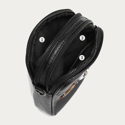 Mini Phone Bag For Men Outdoor Riding Leather Crossbody Bag