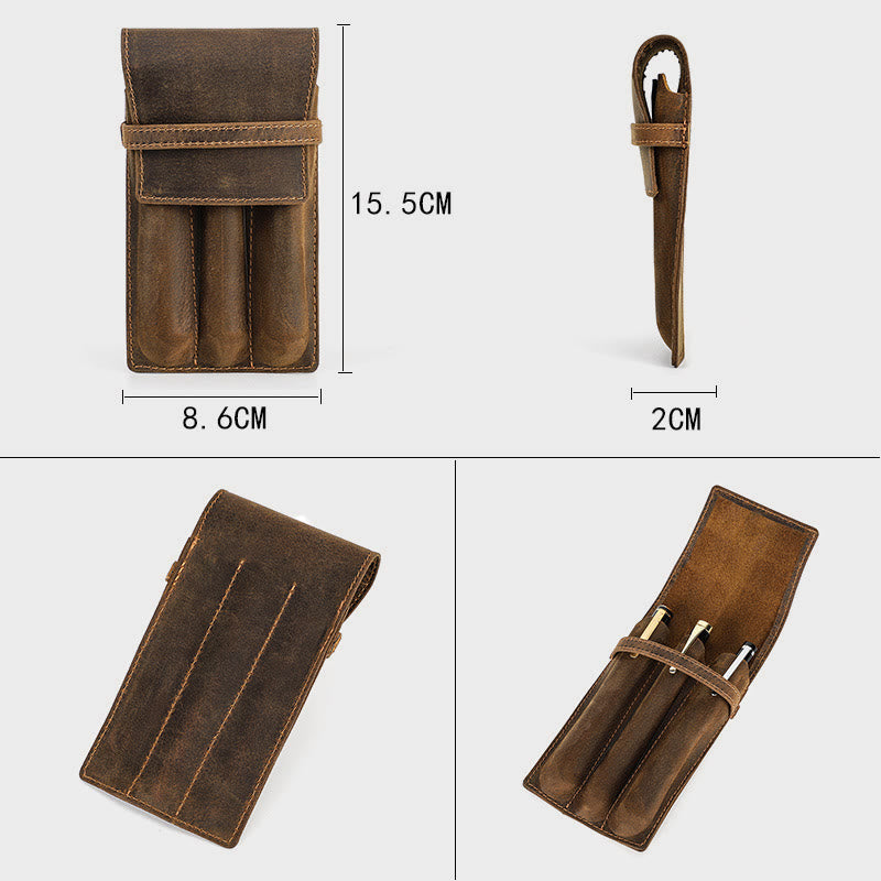 Pencil Case For Business Vintage Creative Leather Pen Case