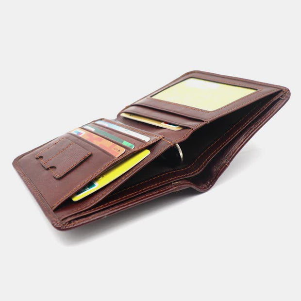 Men's Genuine Leather RFID Blocking Front Pocket Wallet Card Holder