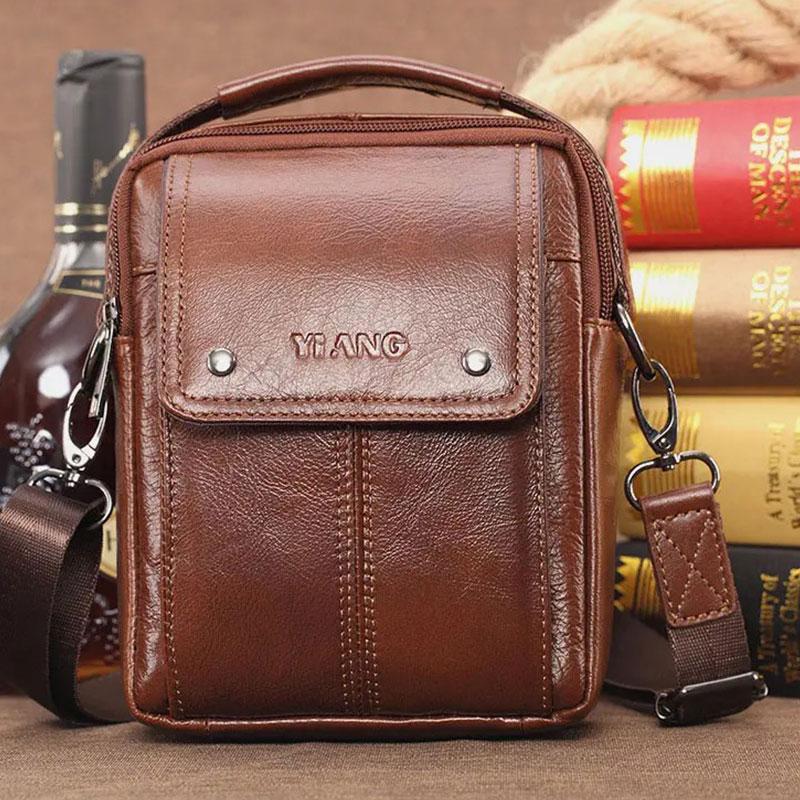 Large Capacity Genuine Leather Crossbody Bag