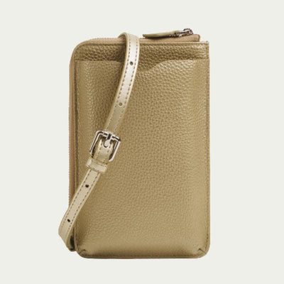 RFID Blocking Leather Phone Crossbody Wallet Bag with Adjustable Strap