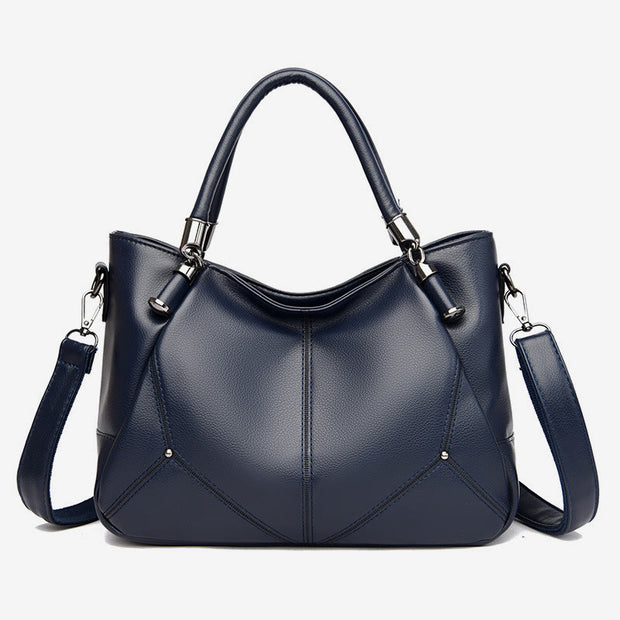 Soft Leather Handbag Women Adjustable Wide Strap Minimalist Crossbody Tote