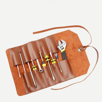 Leather Roll Up Tool Pouch Bag Tool Organizer Retched Bag