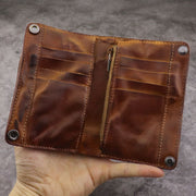 Retro Vertical Multi-slot Handmade Wallet Card Case