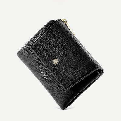 Mini Women Purse PU Bifold Short Wallet with MultIple Card Slots