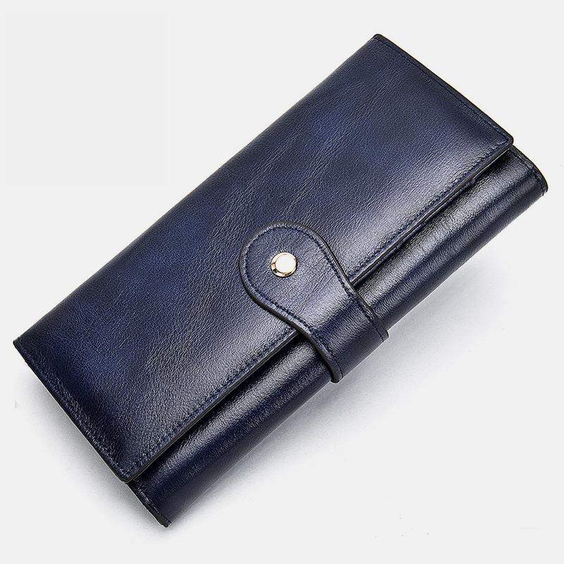 Multi-Slot Real Leather Retro Wallet