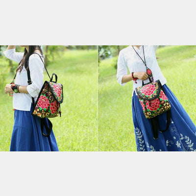 Ethnic Vintage Embroidered Travel Backpack