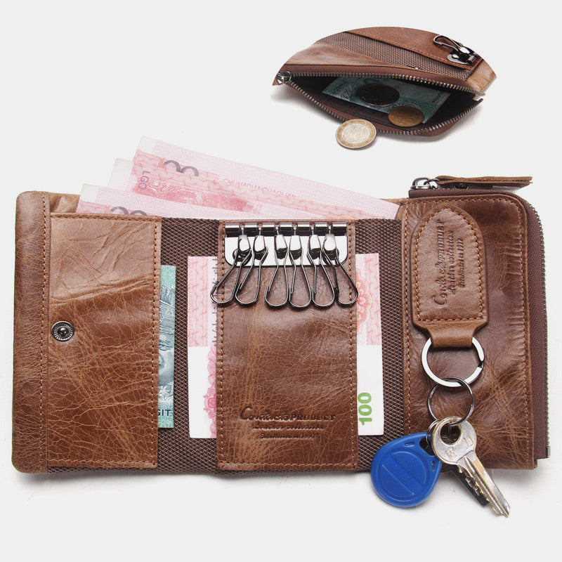 Multifunctional Trifold Key Case Wallet