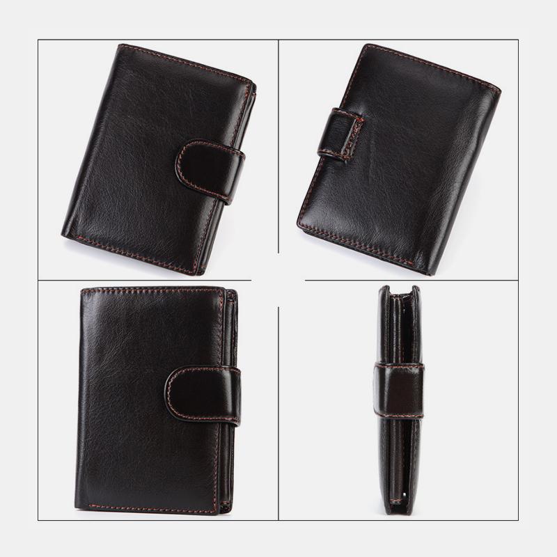 Multi-slot Trifold Genuine Leather Vintage Wallet