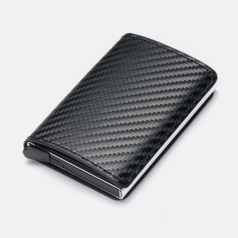 RFID Credit Card Holder With Hand-Push Metal Card Case