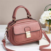 Double Compartment Retro Handbag Women Detachable Strap Crossbody Purse