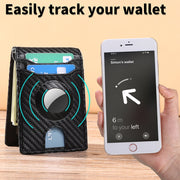 Quick Access Money Clip Leather Airtag Wallet
