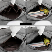 Multi-Pocket Hobo Handbag Casual Canvas Tote Purse Shoulder Bag