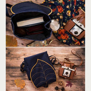 Leaf Pattern Stylish Backpack For Women Durable Canvas Bag
