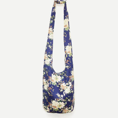 Shoulder Bag for Women Printing Flower Daily Cotton Crossbody Bag