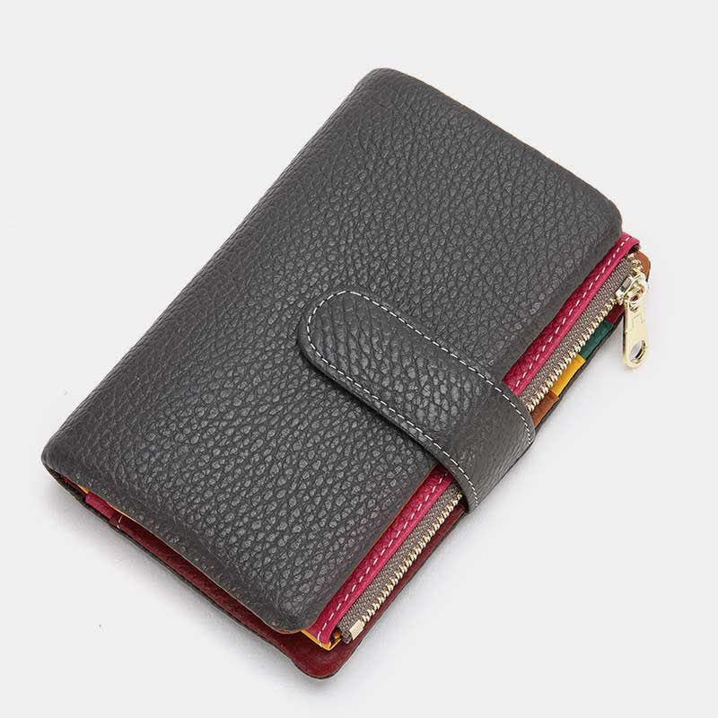 Multi-Slot Real Leather Wallet for Women RFID Blocking Bifold Compact Wallet