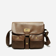 Messenger Bag for Men Classic Large Capacity PU Laptop Crossbody Bag
