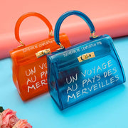 Transparent Top Handle Bag Bright Color Crossbody Handbag For Women