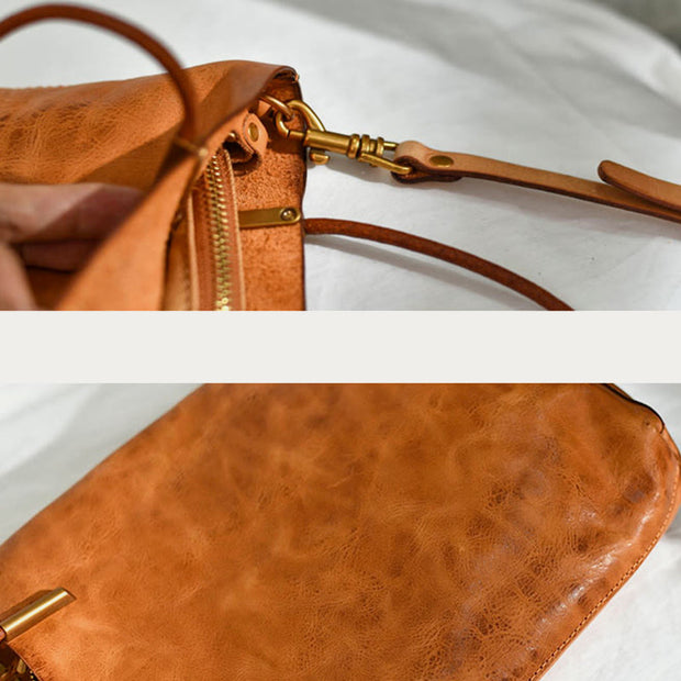 Handmade Crossbody Bag For Women Retro Simple Texture Shouder Bag