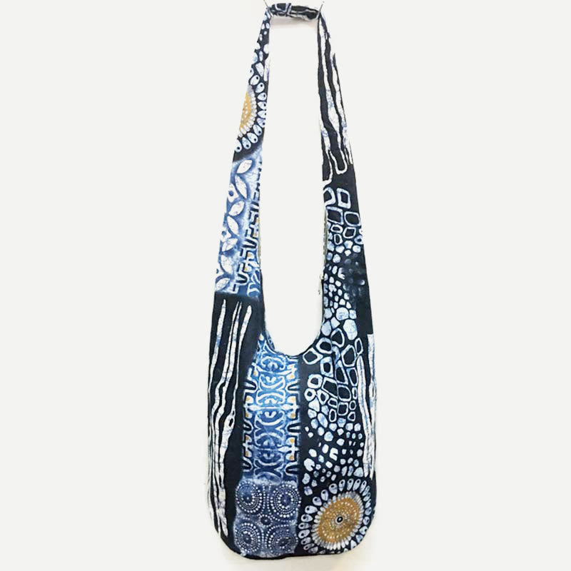 Shoulder Bag for Women Printing Flower Daily Cotton Crossbody Bag