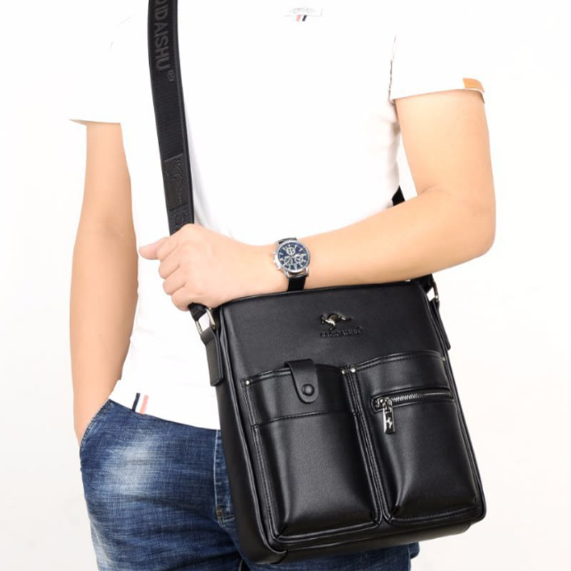 Messenger Bag For Men Large Capacity Leisure Leather Crossbody Bag