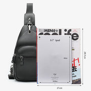 Leather Sling Bag Small Crossbody Backpack Shoulder Casual Daypack Rusksack