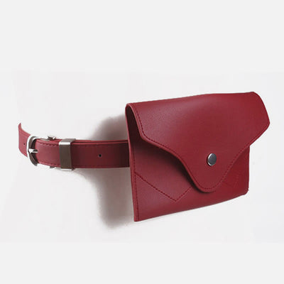 Stylish Waist Bag Vegan Leather Envelope Women Belt Bag