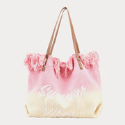 Tote For Women Gradient Color Style Tassel Large Daily Purse