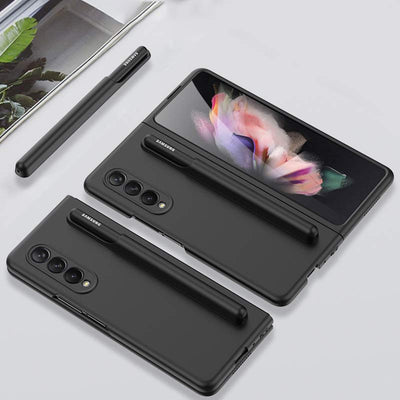 Samsung Galaxy Z Fold 3 Silicone Phone Case with Removable Pen Holder Corner Protection