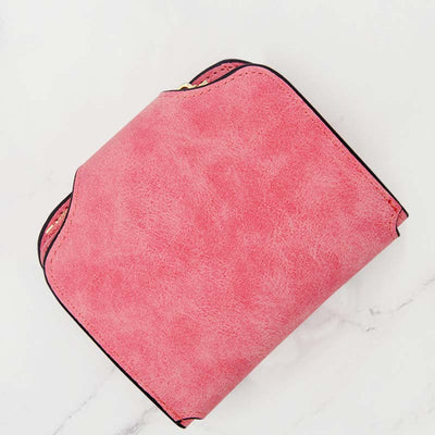 Small Wallet for Women Multi-Slot Zipper Pocket Bifold Wallet with ID Window